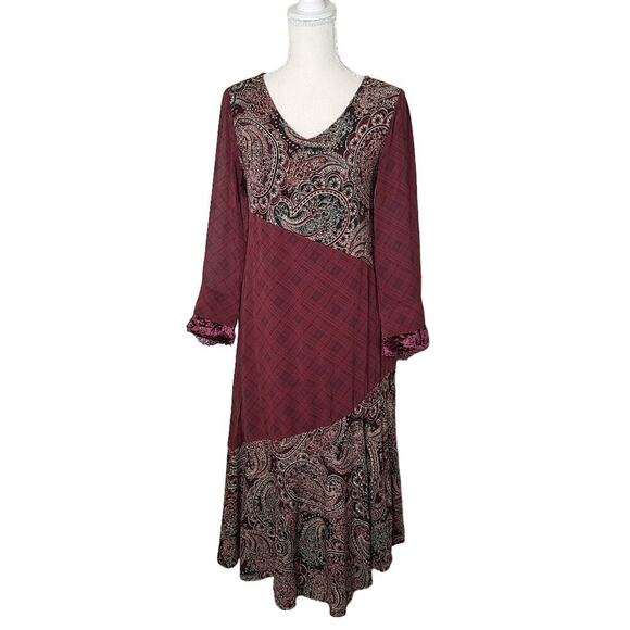 Soft Surroundings Size XS Petite Aideen Mixed Print Maxi Dress - Picture 1 of 11